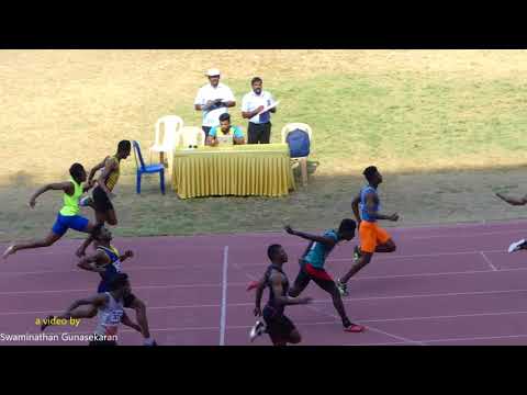 MEN'S 100m RUN FINAL. TAMILNADU STATE CHIEF MINISTER'S TROPHY ATHLETICS CHAMPIONSHIPS 2017-18