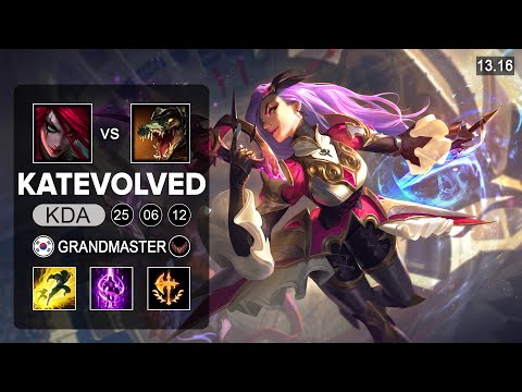 KatEvolved Katarina vs Renekton Mid - KR Grandmaster - Patch 13.16 Season 13
