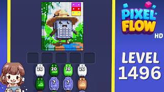 Pixel Flow Level 1496 Solution Walkthrough