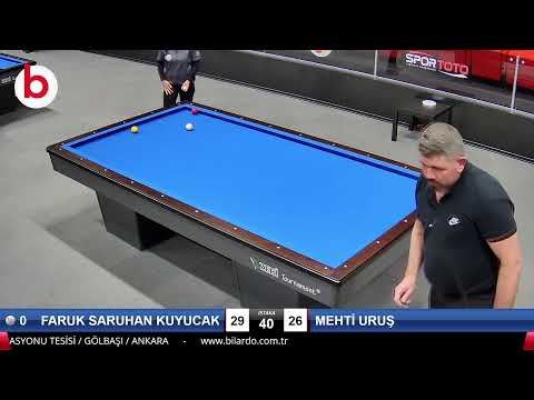 FARUK SARUHAN KUYUCAK & MEHTİ URUŞ Bilardo Maçı - 2022 ERKEKLER 1.ETAP-6.TUR