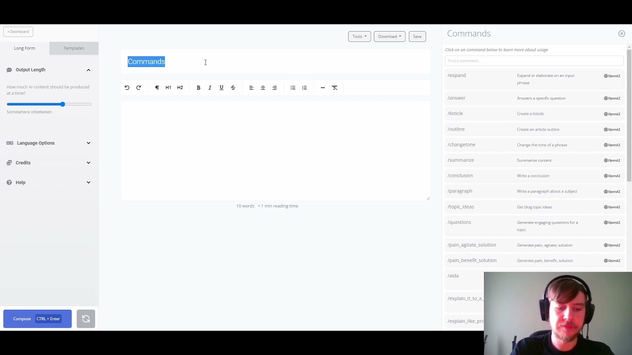 ContentBot.ai - Commands Explained