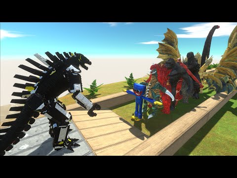 MECHAGODZILLA 2021 SPINO BLACK VS GHIDORAH DEATH RUN - Animal Revolt Battle Simulator