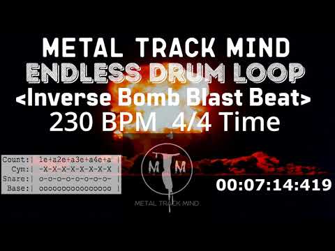 Endless Inverse Bomb Blast Beat Drum Loop 4/4 Time 230 BPM
