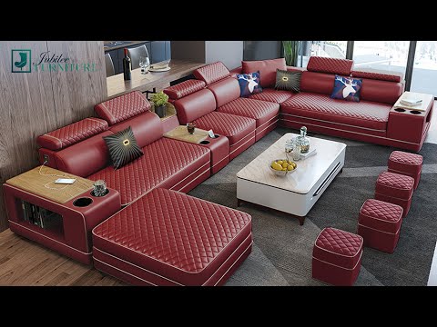 Selena Red & White Modular Tufted Sectional  | Jubilee Furniture