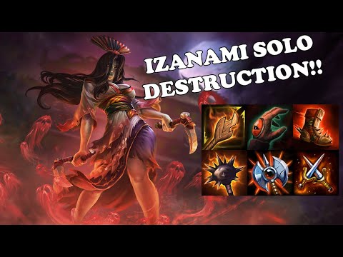 Smite Izanami Gameplay -   THIS OP BUILD MAKES IZANAMI A SOLO LANE BEAST