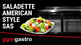 Beredningskylbänk American Style TORONTO PREMIUM - 1230 mm - 1340 l - 2 dörrar - med påsats i rostfritt stål för 12x GN 1/6 - inkl. 12x GN 1/6‑kantiner