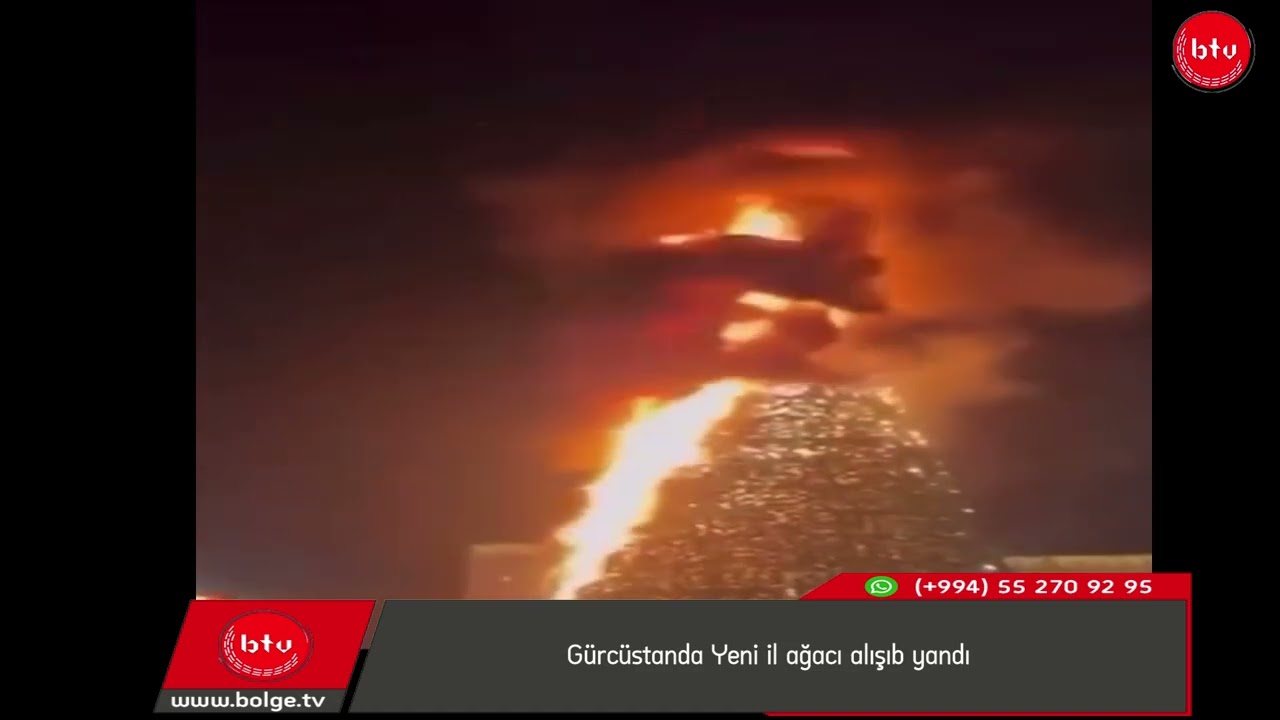 Gürcüstanda Yeni il ağacı alışıb yandı