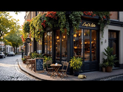 Summer Morning Cafe Jazz Vibe☕Gentle Jazz Music at Cozy European Coffee Shop Ambience For Happy Mood