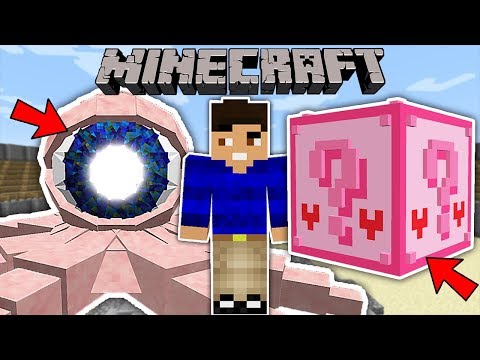 TEK GÖZLÜ CANAVAR VS PEMBE ŞANS BLOKLARI - Minecraft