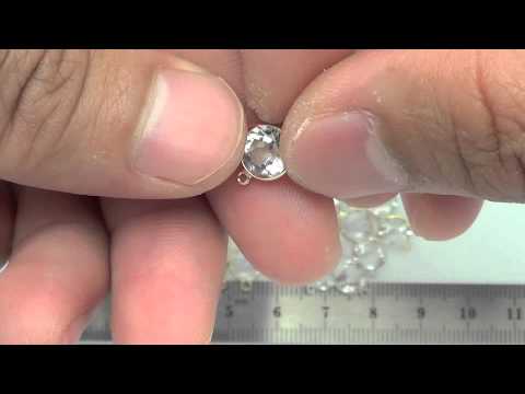 7mm 14K Gold Round White Topaz Bezel Set 2 Ring Connector-SEF1101