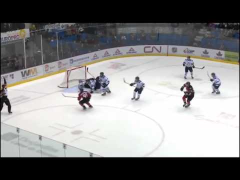 QJMHL Storm Phaneuf hits Dylan Montcalm with his skate