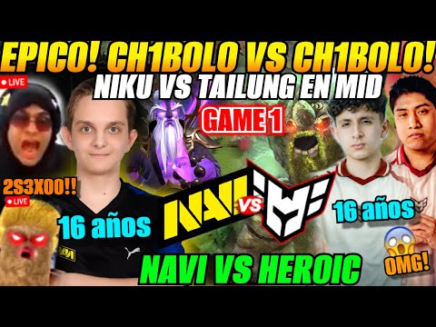 😲Tailung vs otro Ch1bolo de 16 en mid! analizan HEROIC vs NAVI Bo1 BLAST Slam VI😲Wisper, Tailung