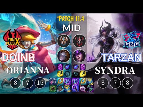 FPX Doinb Orianna vs LNG Tarzan Syndra Mid - KR Patch 11.4