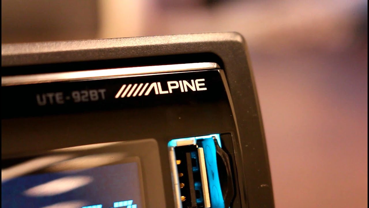 Автомагнитола ALPINE  UTE-92 BT/1 DIN, USB,BT, iPOD,iPhone,красн.подсв./