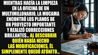 Mientras hacía la limpieza en la oficina de un multimillonario, la mucama encontró los planos...