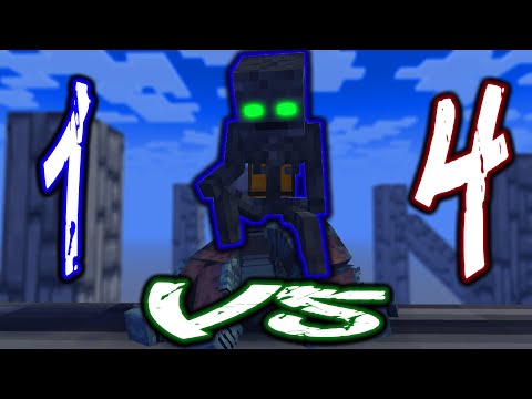 Wither Skeleton Epic Fighting 1 VS 4 - Minecraft Animation