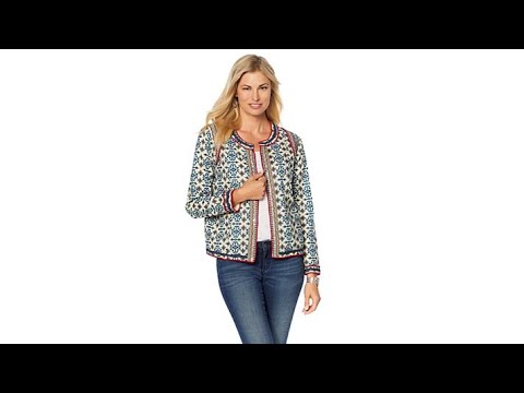 Sheryl Crow Embellished Printed Jacket