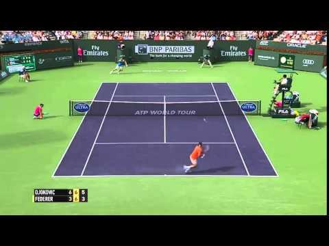 Hot shot: Djokovic v Federer incredible point - BNP Paribas Open