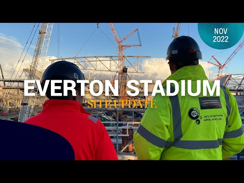 FIRST ROOF TRUSS INSTALLED AT NEW EVERTON STADIUM!