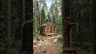 I Built a Wooden Cabin in the Forest