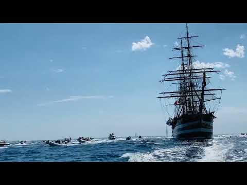 A salute to the Historical Italian ship Amerigo Vespucci