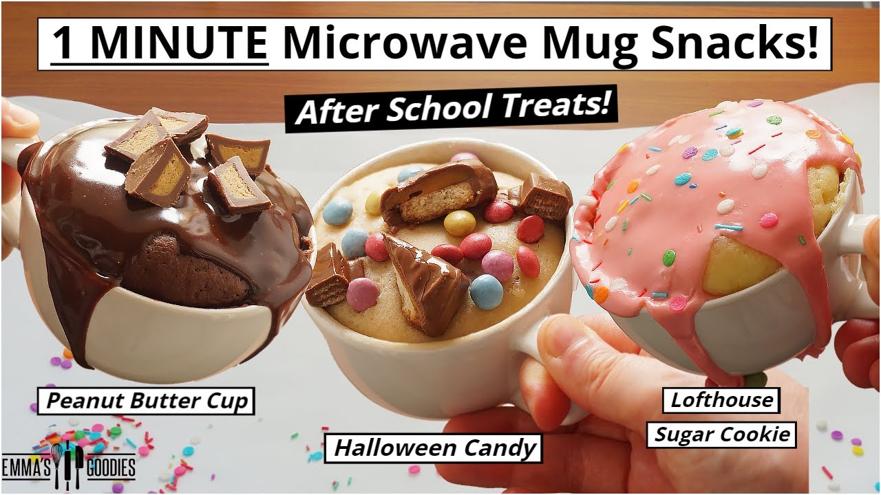 1 MINUTE Microwave MUG SNACKS! 3 NEW FLAVORS!