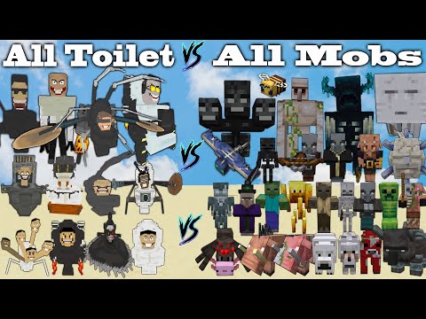 All Toilet vs All Mobs Minecraft - Skibidi Toilet vs Warden, Golem, Boss minecraft