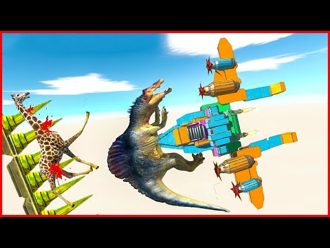 Giant Rotating AIRPLANE Crash Every Unit into Spike Trap | ARBS - Animal Revolt Battle Simulator
