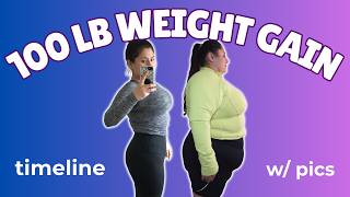 My 100 pound weight gain story 😭 timeline with pictures and weigh-ins
