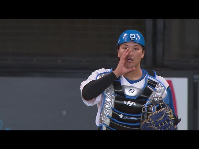 【7回表】三振ゲッツー!! ファイターズ・伏見寅威 ドンピシャ送球で盗塁阻止!! 2024年3月16日 北海道日本ハムファイターズ 対 読売ジャイアンツ