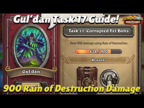 Gul'dan Task 17 Guide! Deal 900 Damage with Ruin of Destruction! - Hearthstone Mercenaries Guide