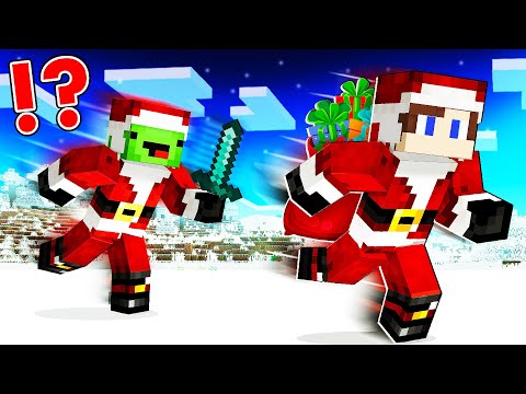 JJ and Mikey Christmas Santa Claus Challenge!  Speedrunner VS Hunter - Minecraft (Maizen)