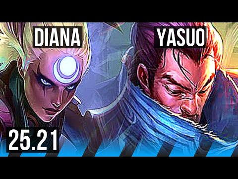 DIANA vs YASUO (MID) | Dominating | EUW Diamond | 25.21