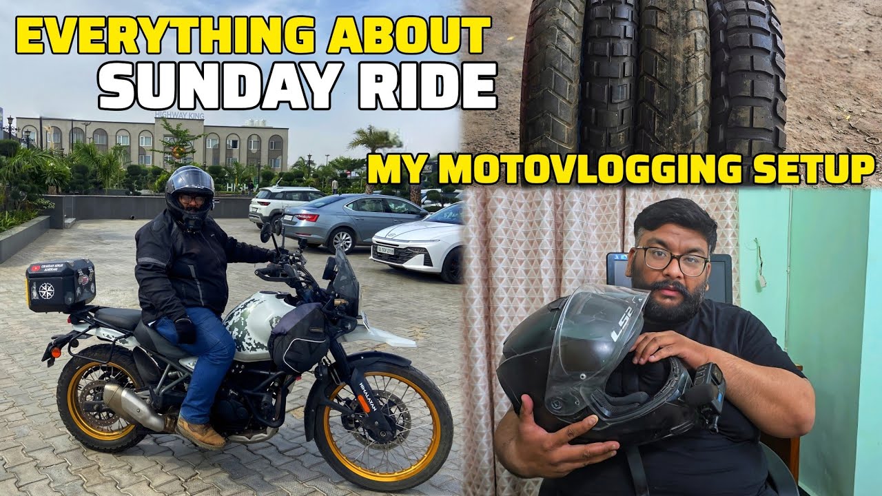 My Motovlogging Setup | SUNDAY RIDE | Guerrilla 450 New Tyre SetUp 