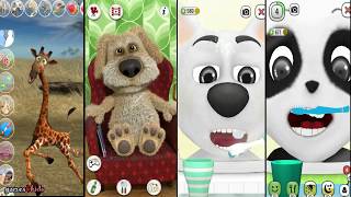 Funny kids video! Talking Giraffe Dog Ben Little Baby Panda! Cartoon for babies