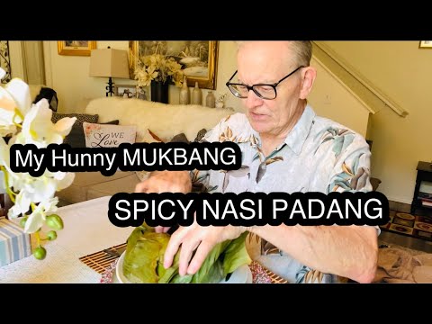 My Husband MUKBANG spicy Nasi Padang || Suami Mukbang Nasi padang PEDAS ||