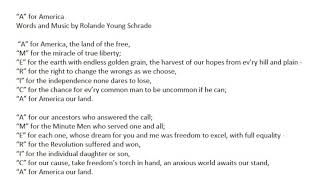 "A for America" by Rolande Young Schrade, sung by Bradford P. Fisk