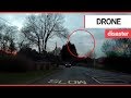 Out of control drone falls from sky - almost crashing into oncoming car | SWNS TV