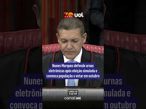 Nunes Marques defende urnas eletrônicas após eleição simulada e convoca população a votar em outubro