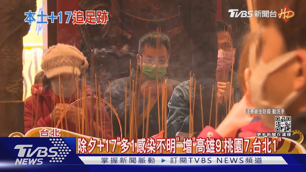 除夕+17「多1感染不明」 增「高雄9、桃園7、台北1」
