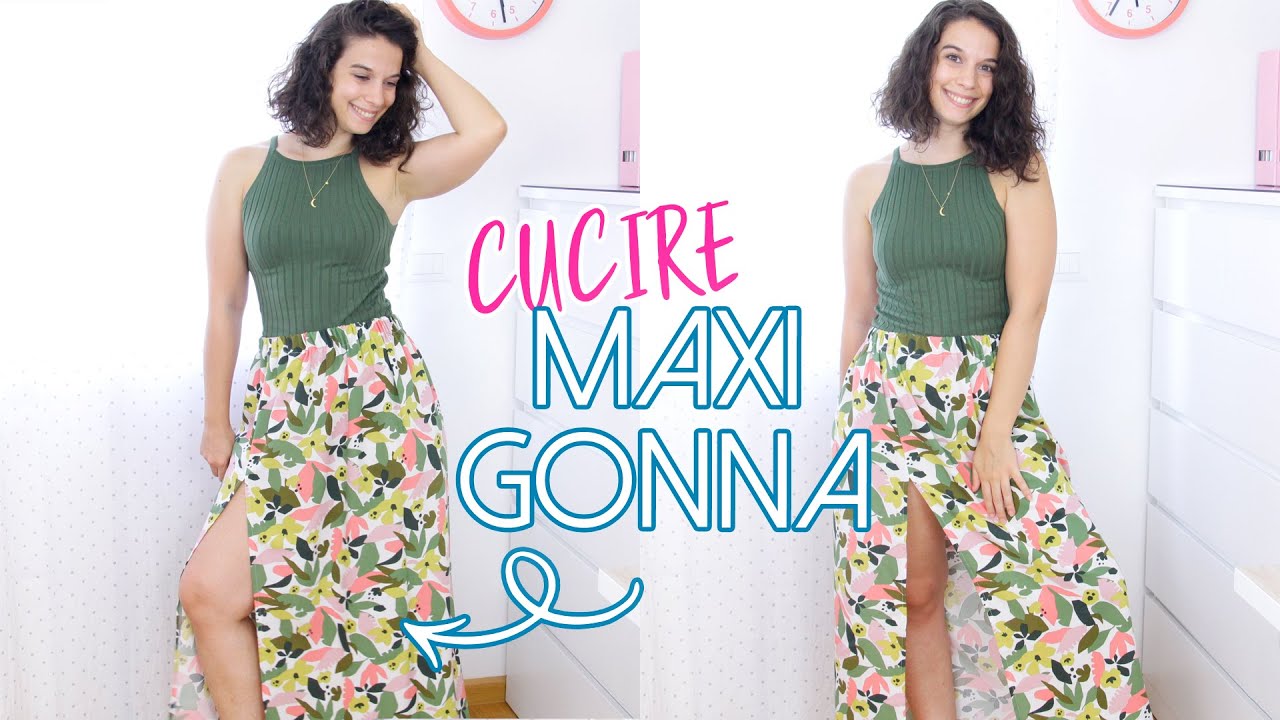 Come cucire la maxi gonna con spacco | Tutorial facilissimo senza cartamodello | Un punto alla volta