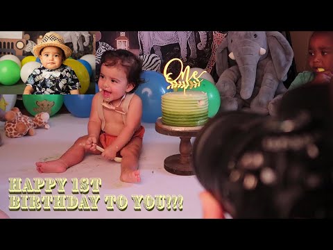 Safari Themed 1st Birthday Cake Smash & Photo Shoot | R1twenty Photography LLC