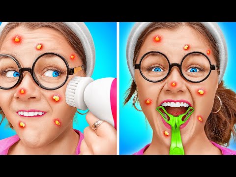 DESAFIO DA TRANSFORMAÇÃO TOTAL || Truques De Maquiagem DIY Divertidos, Por 123 GO! TRENDS