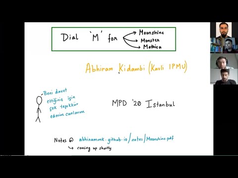 Abhiram Kidambi - Introduction to Moonshines in String Theory (MPD '20)
