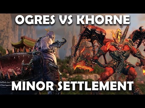 OGRES vs KHORNE - Minor Settlement Battle - Total War: Warhammer 3