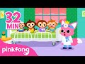 Five Little Monkeys Jumping On The Bed BEST Monkey Banana Dance Songs Pinkfong Kids Songs