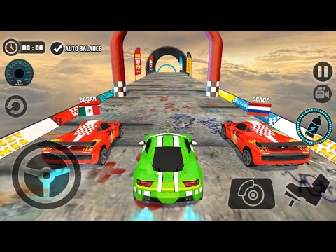 Impossible Car Tracks 3D - Green Sport Car Driving Stunt - Multiplayer Mode - Android Gameplay 2022