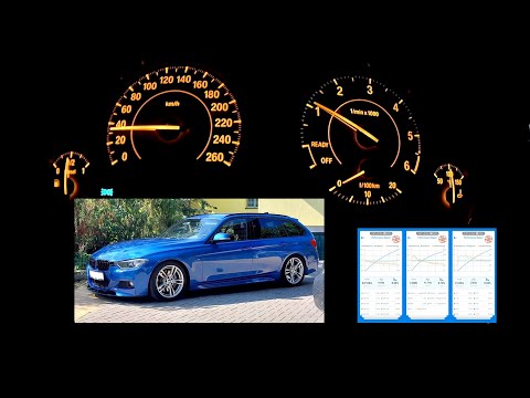 BMW F31 335d Xdrive STAGE1 acceleration dragy 1/4 mile 11.7s