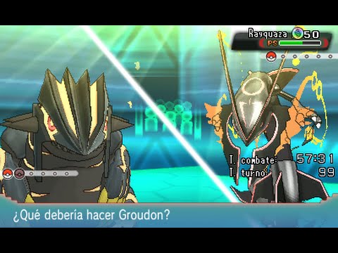 Shiny Mega Rayquaza vs Shiny Primal Groudon and Kyogre