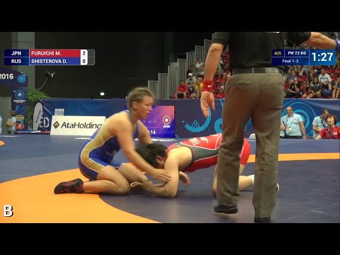 GOLD FW - 72 kg: M. FURUICHI (JPN) df. D. SHISTEROVA (RUS) by TF, 10-0
